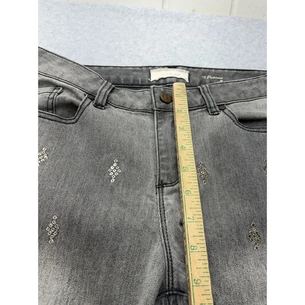 Sundance Jeans Womens 29x26 Gray Charcoal Wash Primrose Sequin Skinny Stretch